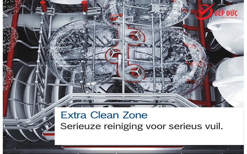 Rửa sạch hơn và loại bỏ vết bẩn dễ dàng vời Extra Clean zone